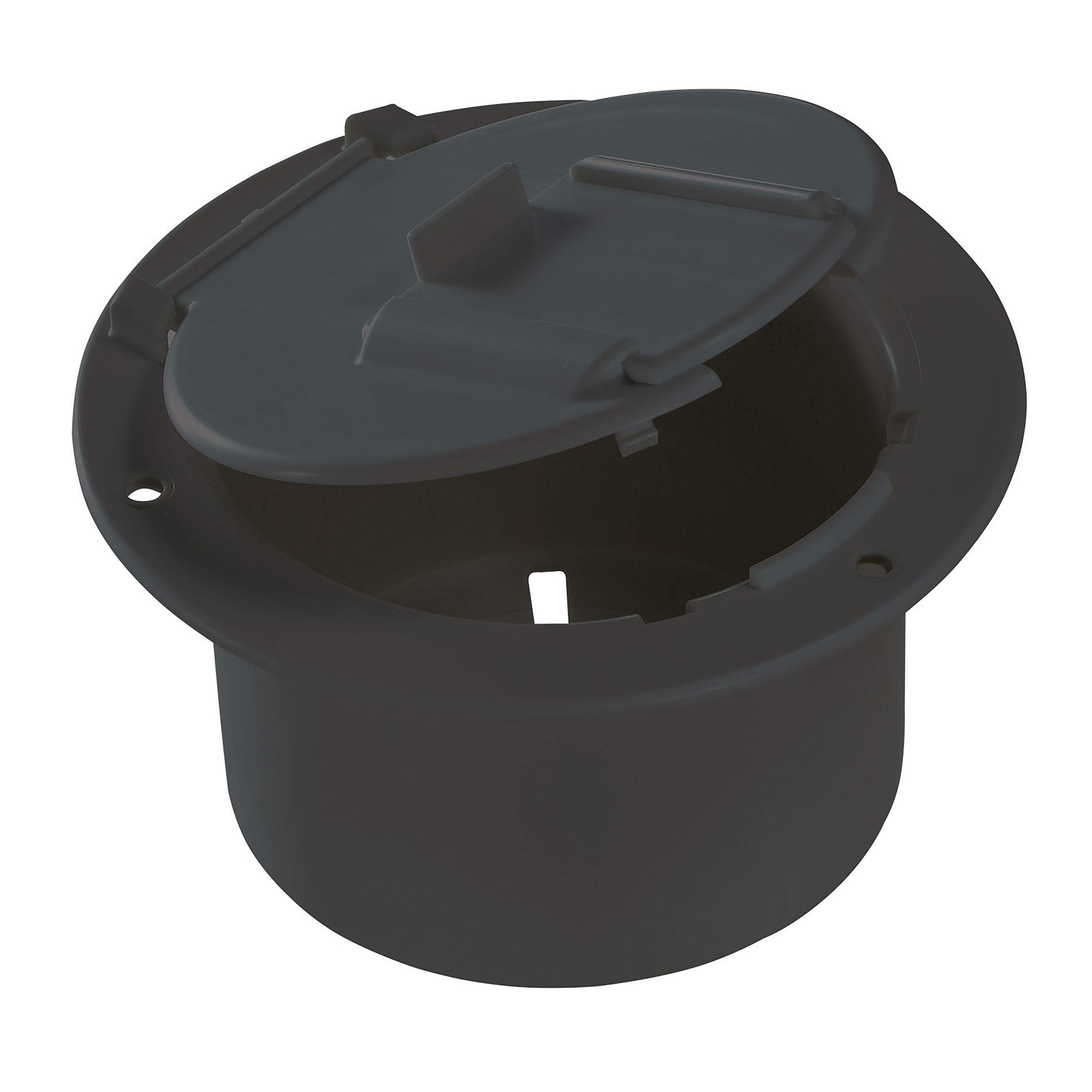 LOW PROFILE HATCH ROUND BLACK FINISH  4.6IN X 2.6IN (REPLACEABLE LID)
