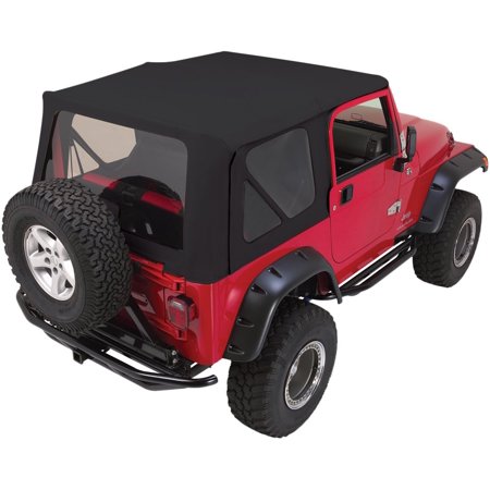 97-06 WRANGLER W/TINTED WINDOWS BLACK DIAMOND REPL SOFT TOP FOR FULL STEEL DOORS