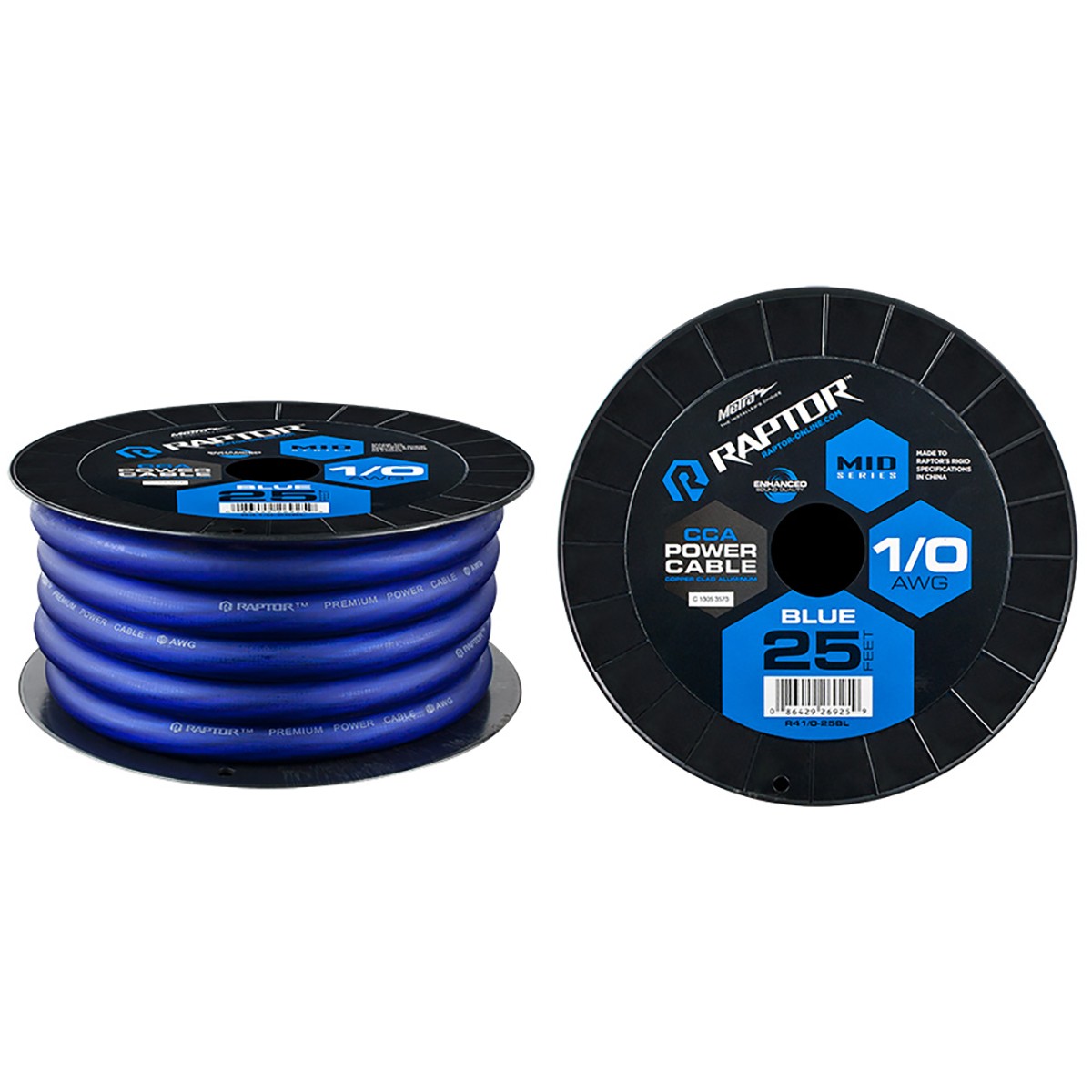 1/0 AWG/25' POWER CABLE BLUE CCA