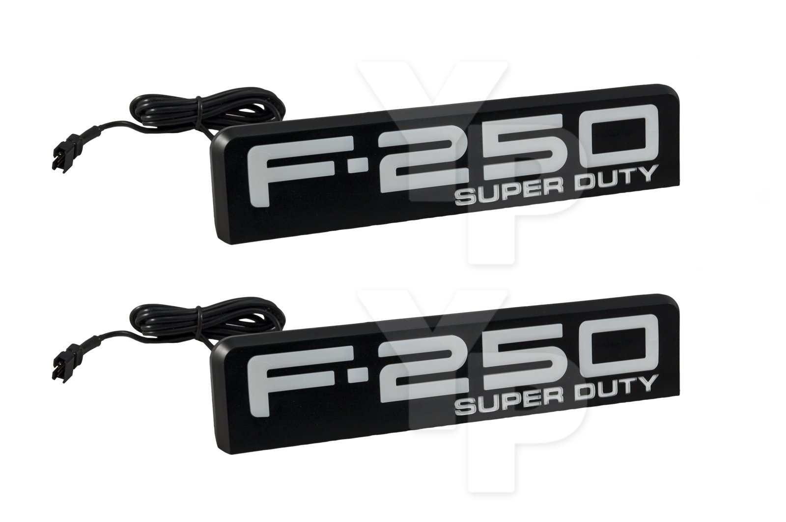 08-10 F250 ILLUMINATED EMBLEMS 2PC KIT INCL DRIVER/PASSENGER SIDE FENDER EMBLEMS IN BLK CHROME