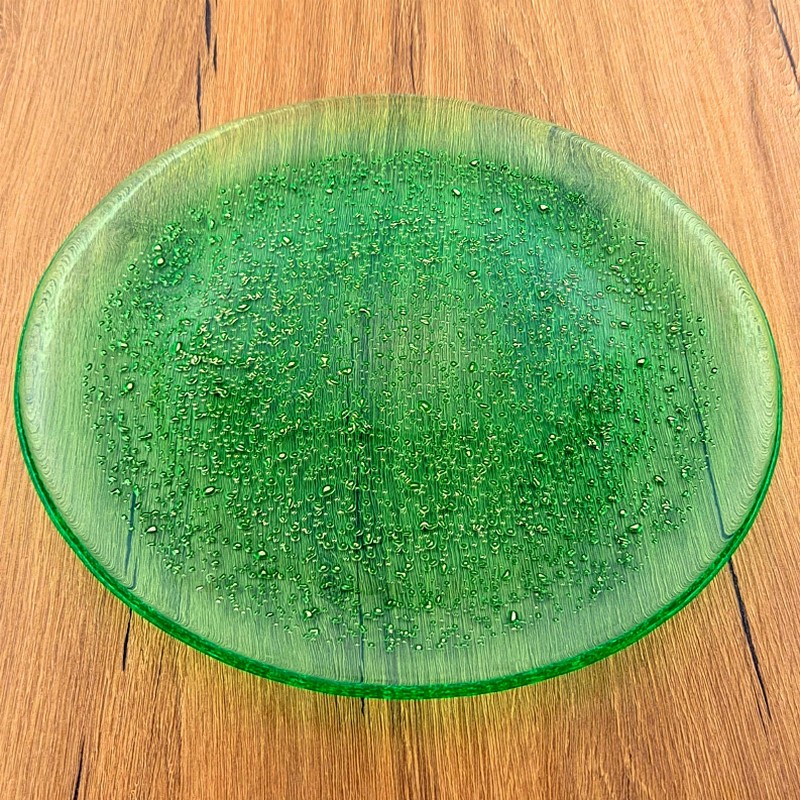 ISLA Glass Plate - 11" Dinner Plate Emerald/Gold