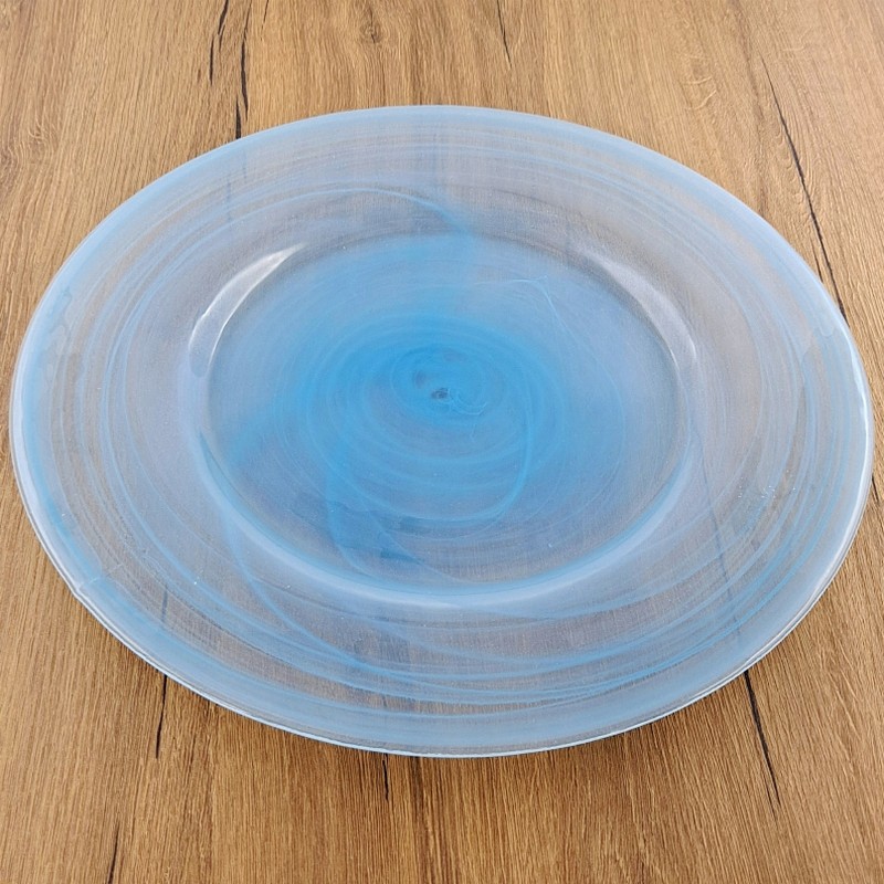 NUAGE 13" Glass Charger Plate 13" Aqua