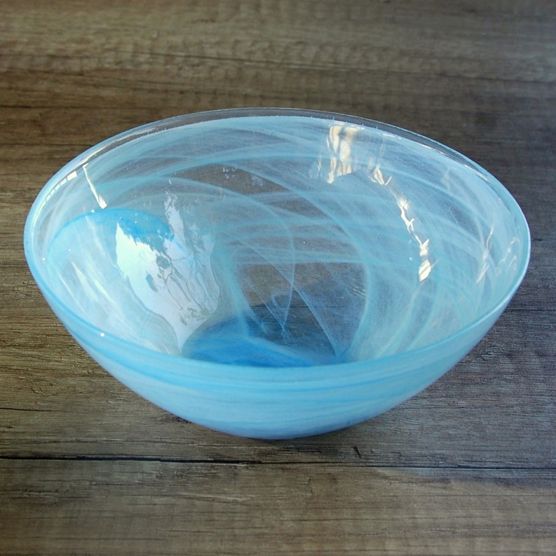 NUAGE 6" Glass Soup Bowl - 6" Aqua