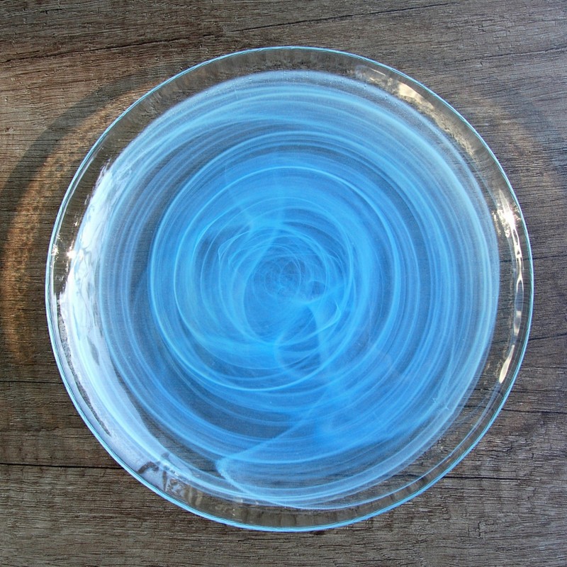 NUAGE Glass Plate - 8" Salad Plate Aqua