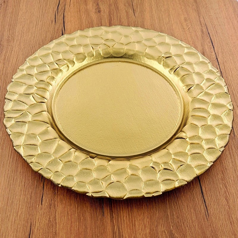 ROCHER 13" Glass Charger Plate 13" Gold