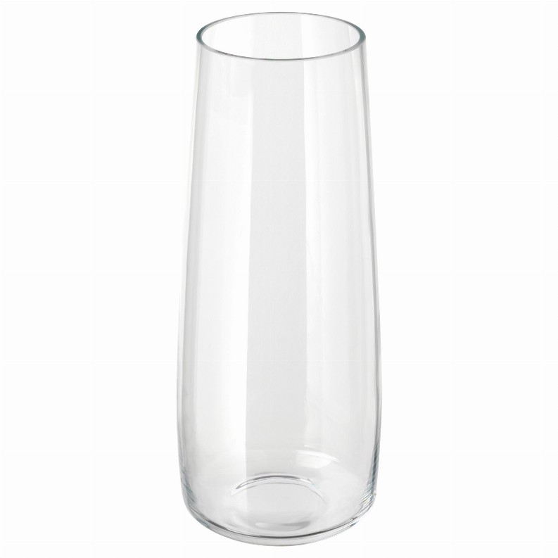 VERRE Clear Glass 18" Zen Vase