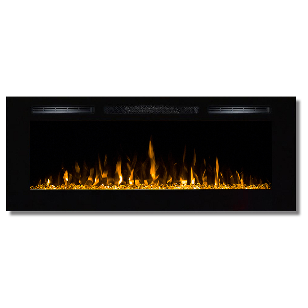Regal Flame Essex 40" Built-in Ventless Recessed Wall Mounted Electric Space Heater Fireplace in Pebble, Crystal, Log with 3 Col
