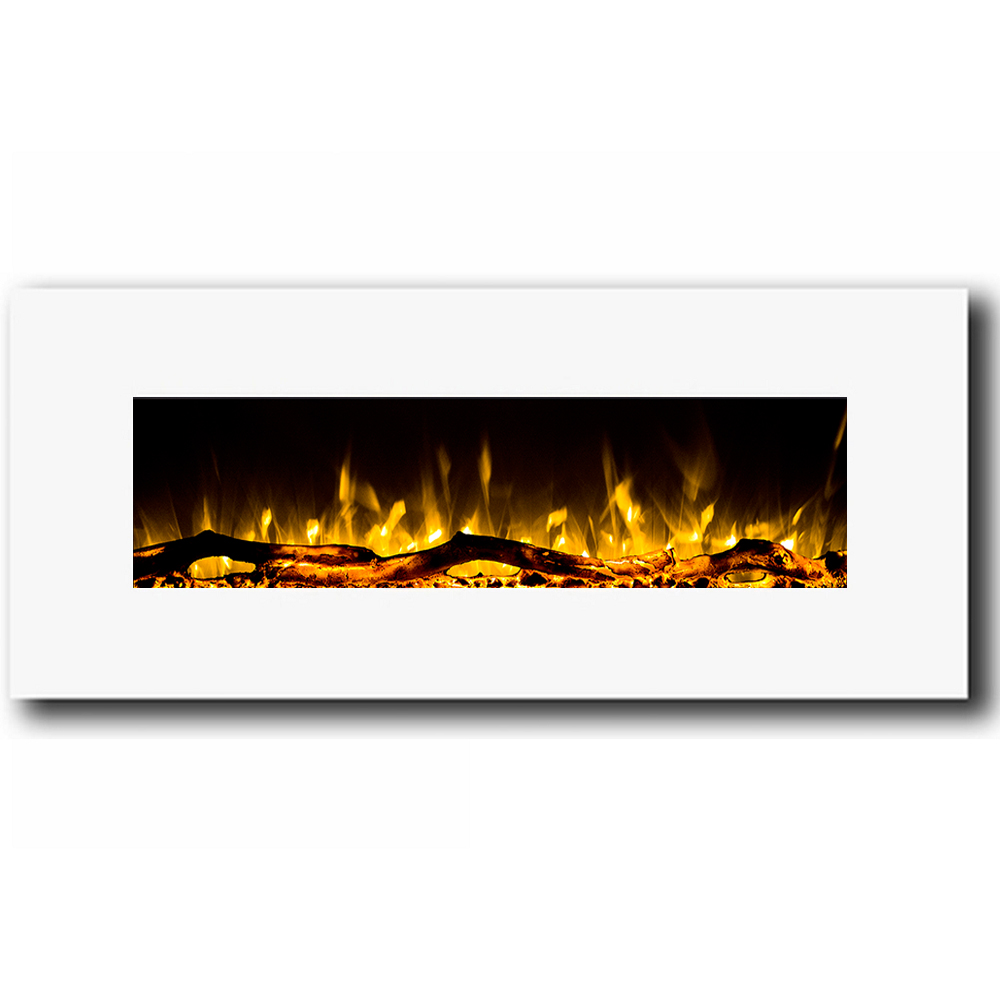 Regal Flame Ashford Black 50" Log Ventless Heater Electric Wall Mounted Fireplace Better Than Wood Fireplaces, Gas Logs, Firepla
