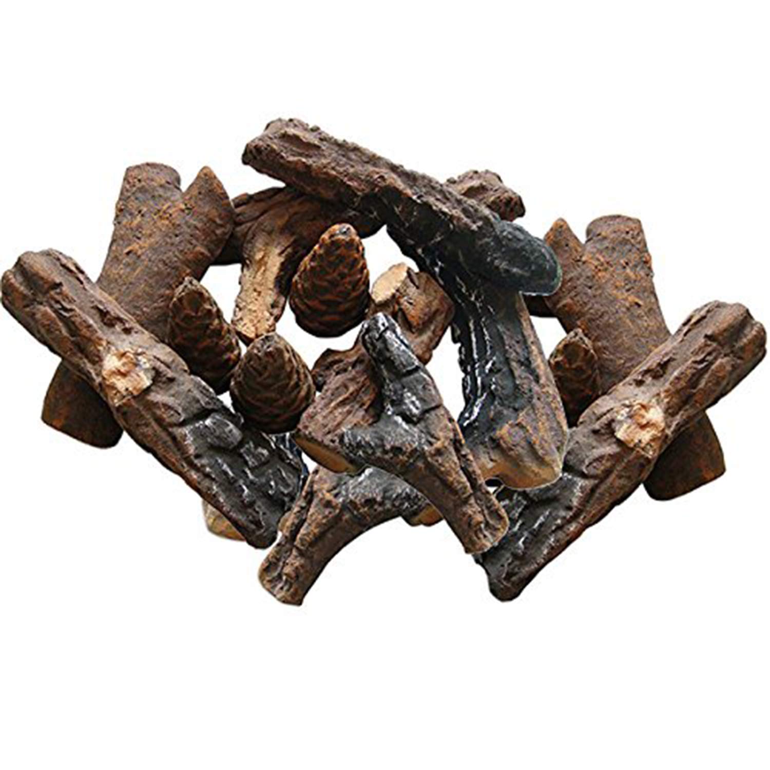 Regal Flame 9 Piece Petite Set of Ceramic Wood Gas Fireplace Logs Logs for All Types of Indoor, Gas Inserts, Ventless & Vent Fre