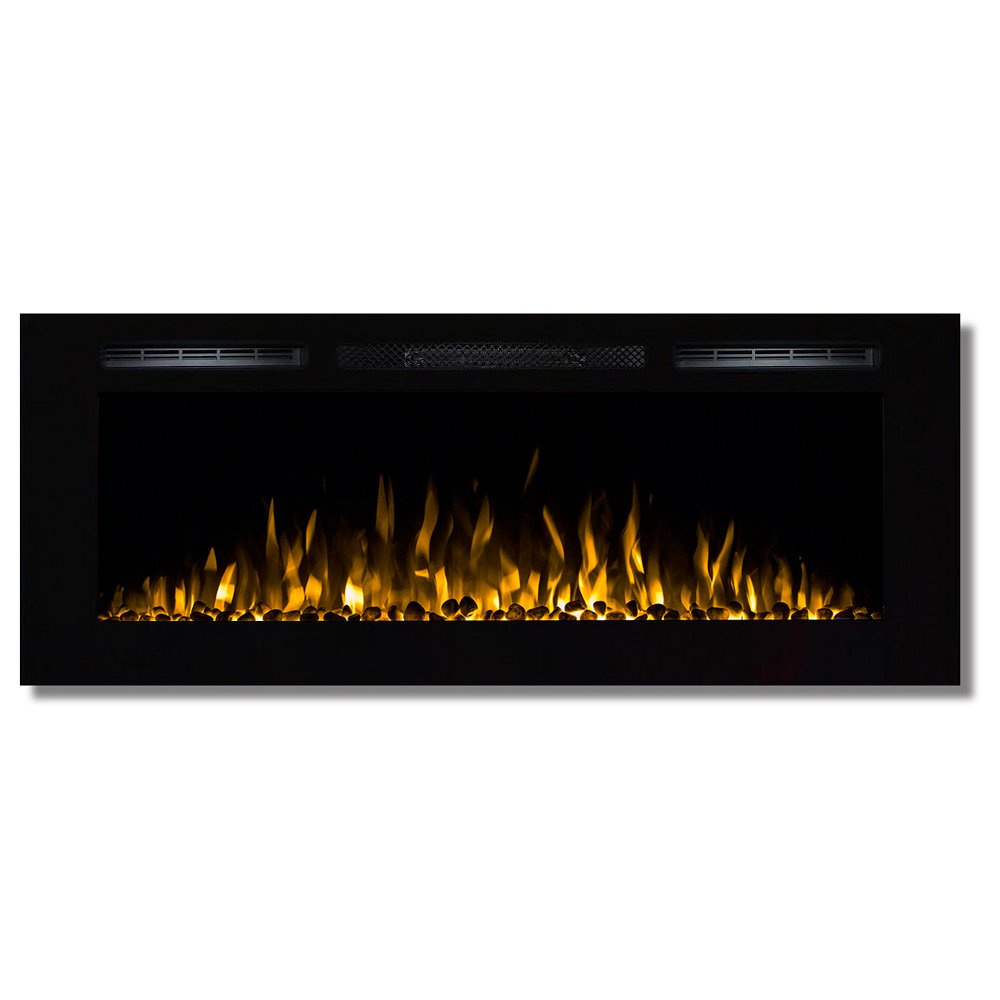 Regal Flame Fusion 50" Pebble Built-in Ventless Recessed Wall Mounted Electric Fireplace Better Than Wood Fireplaces, Gas Logs
