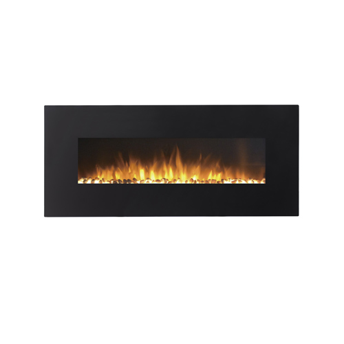 Regal Flame Rigel Black 50" Pebble Ventless Heater Electric Wall Mounted Fireplace Better Than Wood Fireplaces, Gas Logs, Firepl