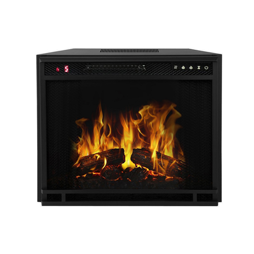Gibson Living 33" Flat Pebble, Crystal, Log Ventless Heater Electric Fireplace Insert, Black Frame - 3 Color Changing Settings