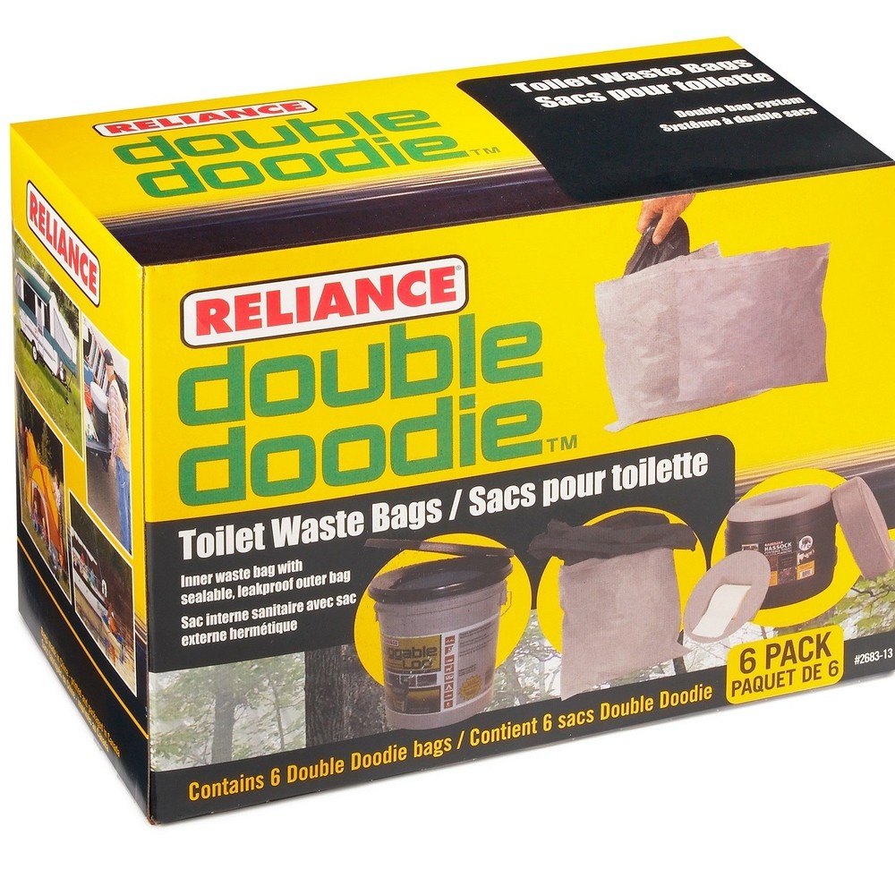 Reliance Double Doodie Toilet Waste Bag with Bio-Gel