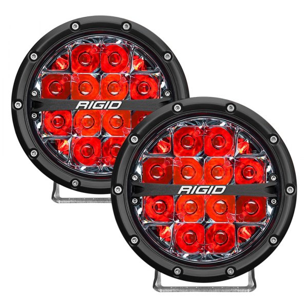 360-SERIES 6 INCH LED OFF-ROAD SPOT BEAM RED BACKLIGHT PAIR