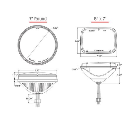 7IN ROUND HEADLIGHT W/PWM(97-17 JK)(ANTI FLICKER)ADAPTOR SET/2 DRIVE/PASS