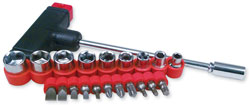 21pc T-Bar Screwdriver Bit & Socket Set