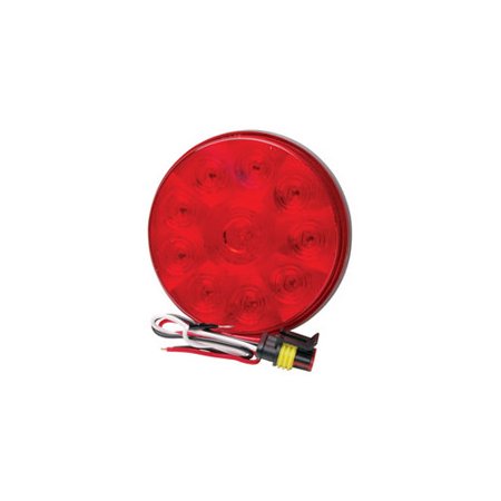 4 .in RED LED ROUND STP/TRN/TL LT/W. PIG