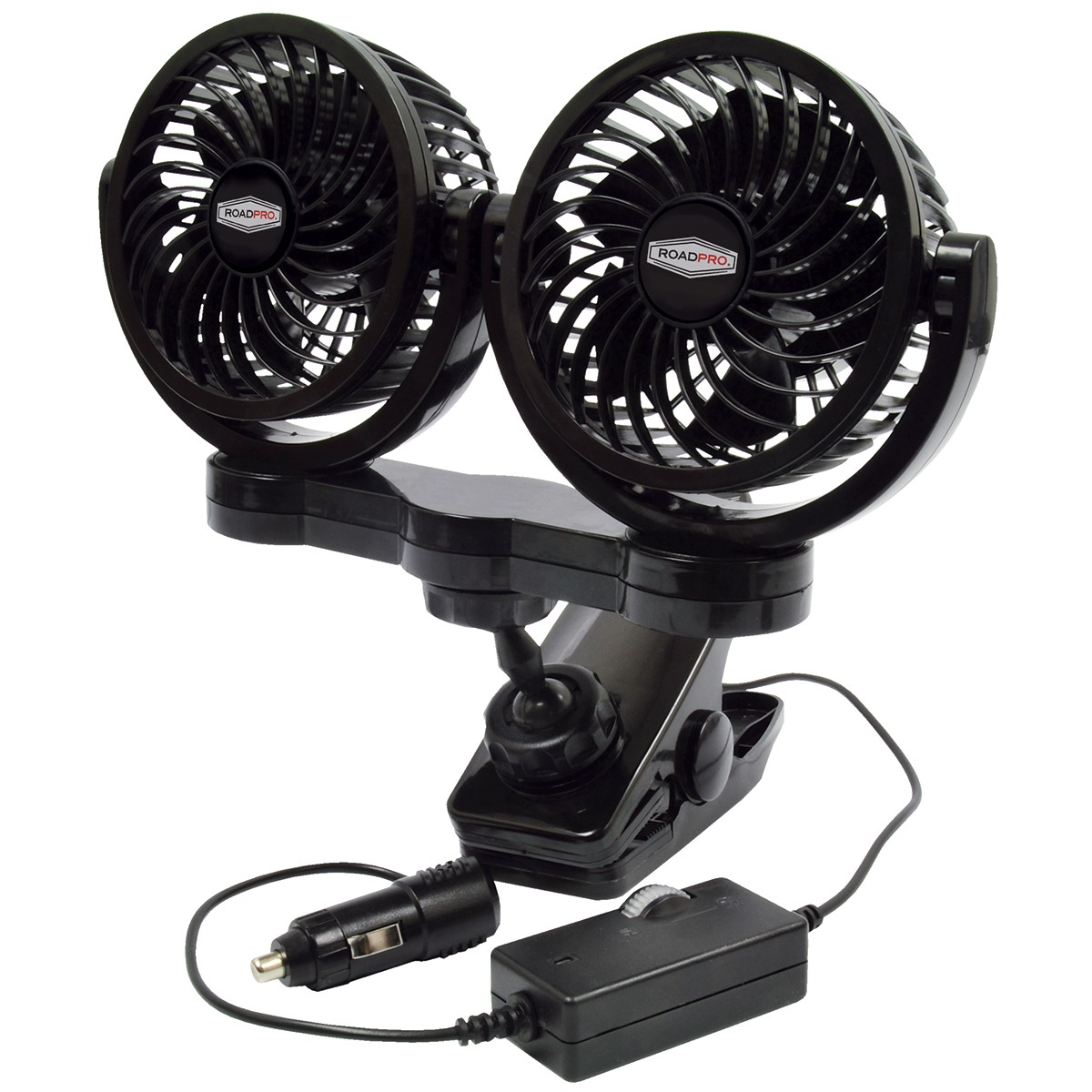 12-Volt Dual Fan with Mounting Clip