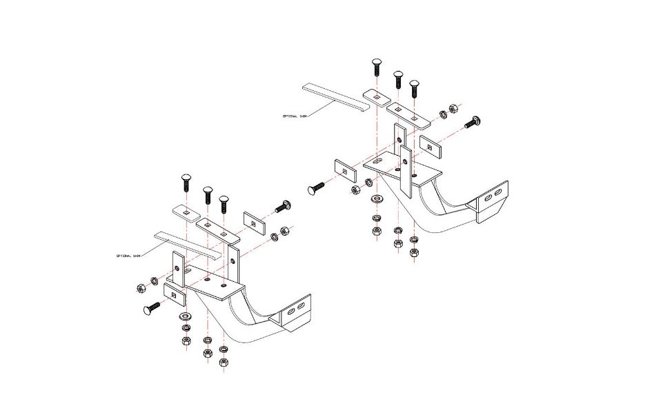 1994-2003 CHEV S10/GMC SONOMA; 95-01 GMC JIMMY; 95-05 CHEV BLAZER TOW BAR MNTG B