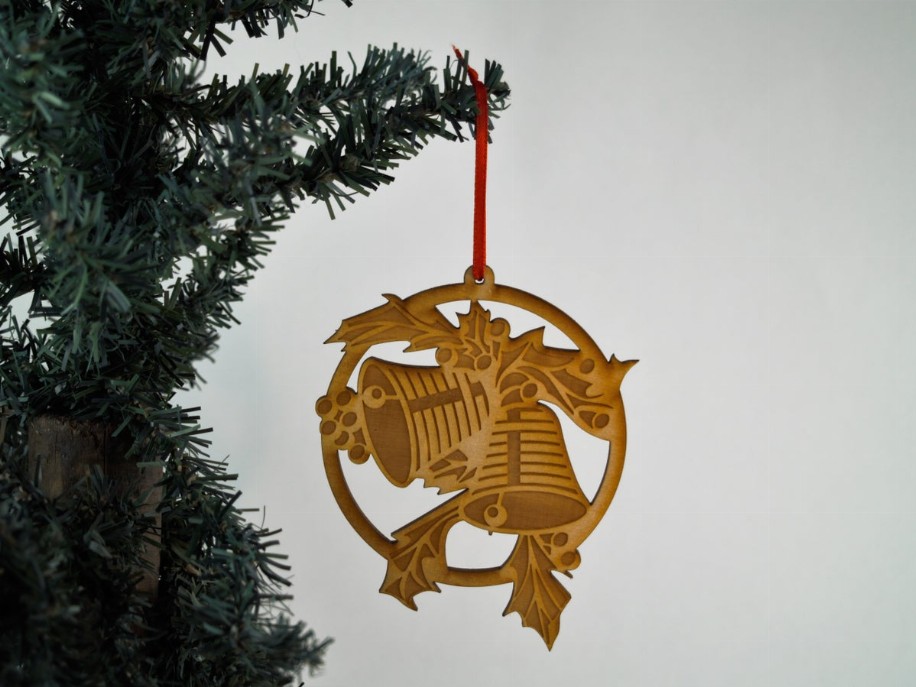 Christmas Themed Unfinished Tree Ornament - Christmas Bells