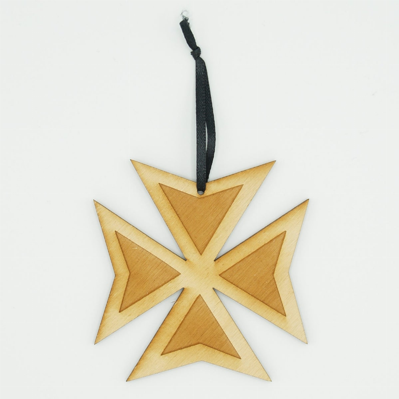 Christmas Themed Unfinished Tree Ornament - Maltese Cross