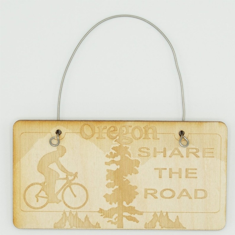 License Plate Unfinished Tree Ornament - License Plate Bike