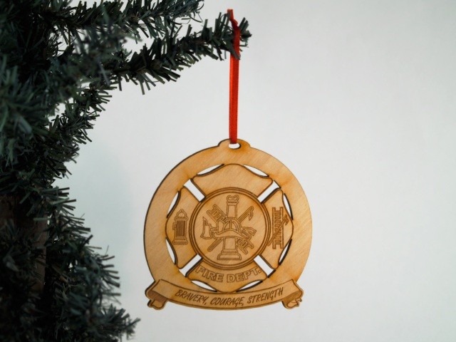 Unfinished Christmas Wood Ornament - Fire Department