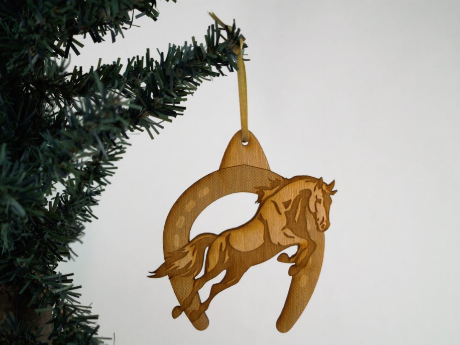 Unfinished Christmas Wood Ornament - Horseshoe