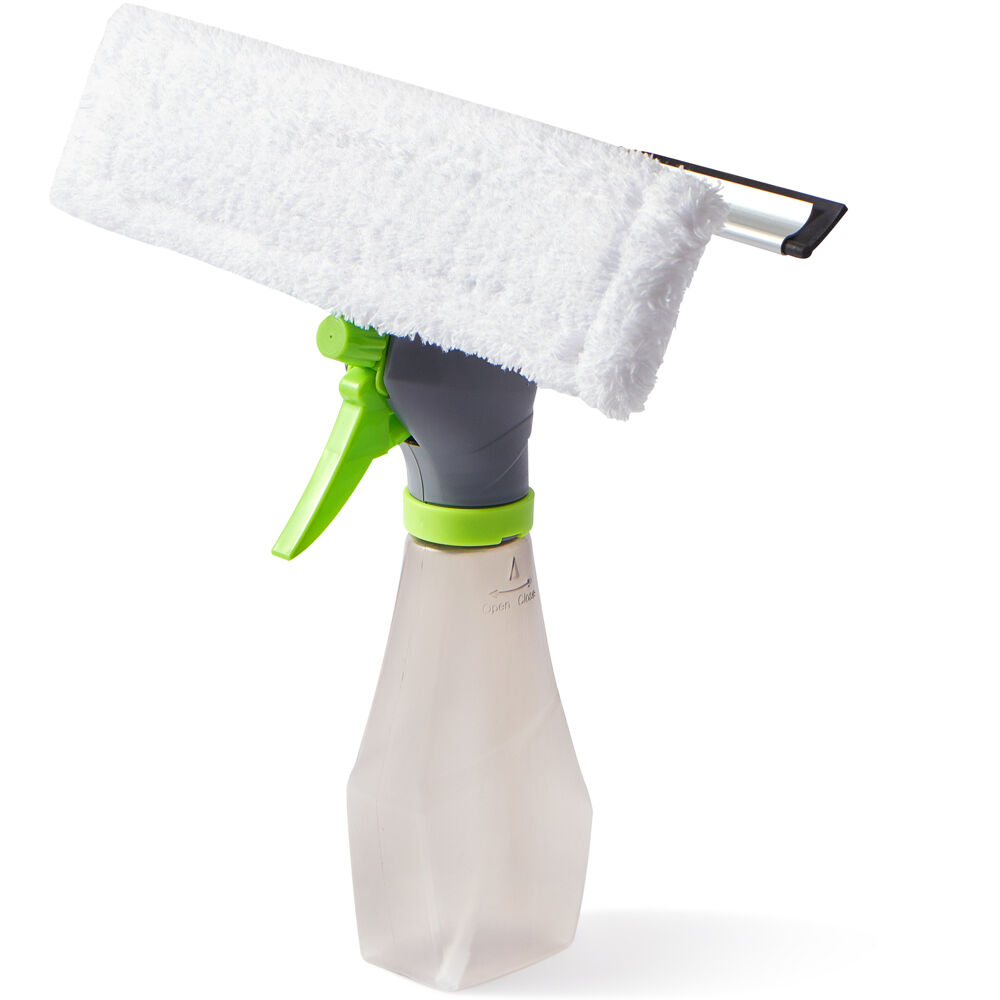True & Tidy Glass Cleaner Spray Bottle With Built-In Squeegee