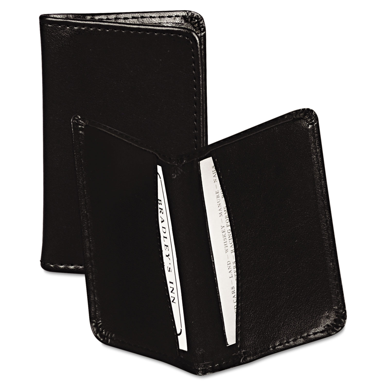 Regal Leather Business Card Wallet, 25 Card Cap, 2 x 3 1/2 Cards, Black