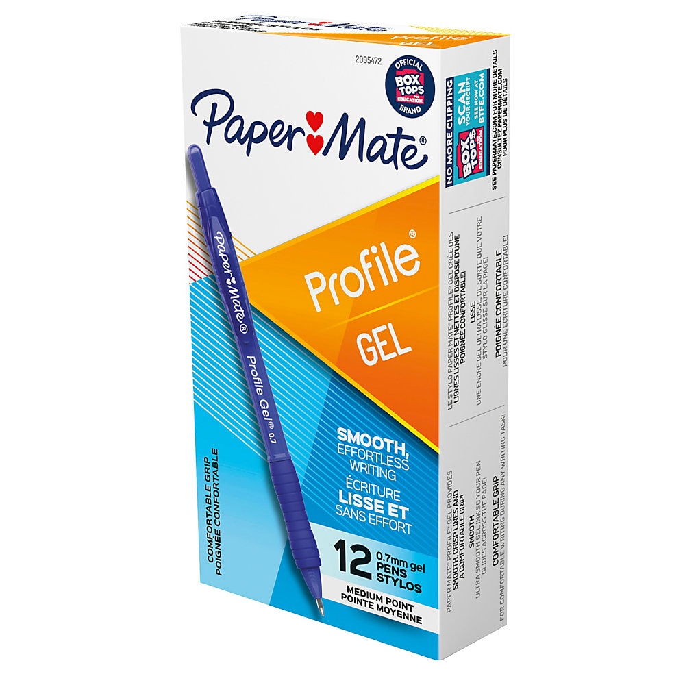 Profile Retractable Gel Pen, Medium 0.7 mm, Blue Ink, Translucent Blue Barrel, Dozen