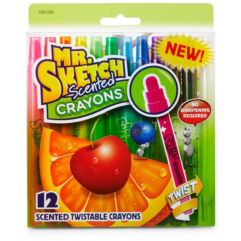 Scented Crayons, Assorted, 12/Pack