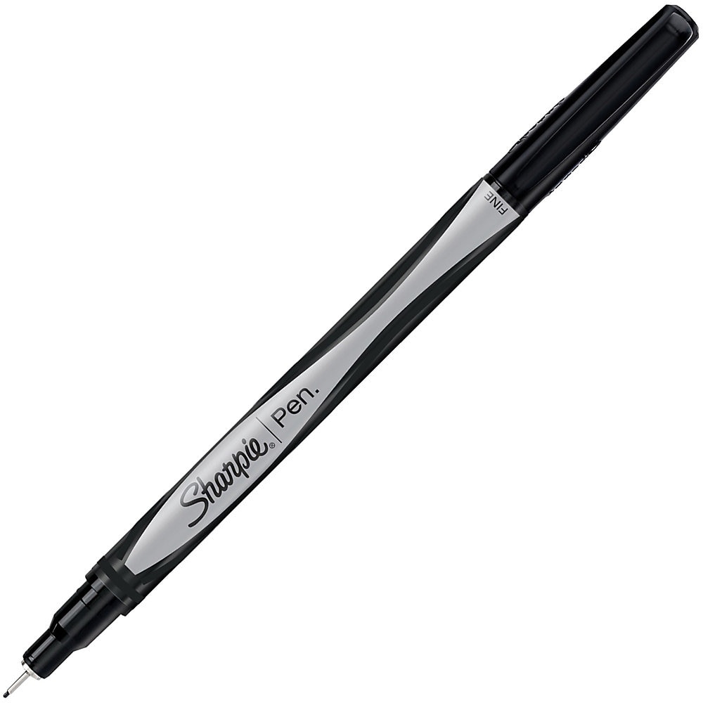 Water-Resistant Ink Stick Plastic Point Pen, 0.8 mm, Black Ink/Barrel, 36/Pack
