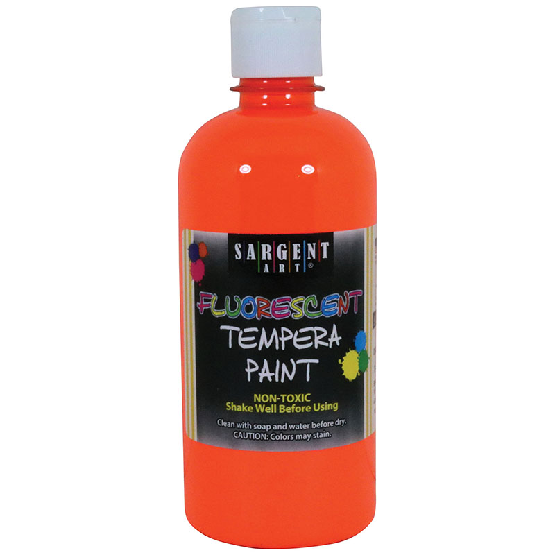 Tempera Paint, Orange Neon, 16 oz