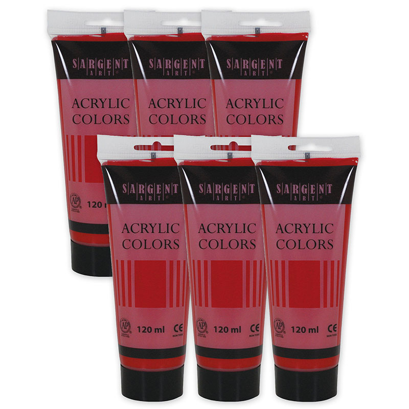 Acrylic Paint Tube, 120 ml, Naptholene Carmine, Pack of 6