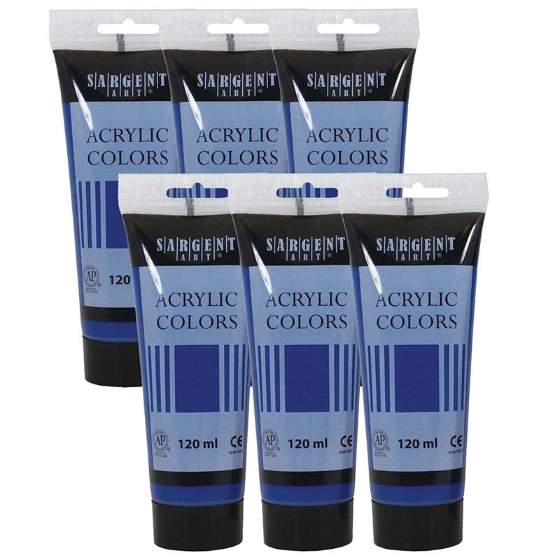 Acrylic Paint Tube, 120 ml, Pthalocaynine Blue, Pack of 6