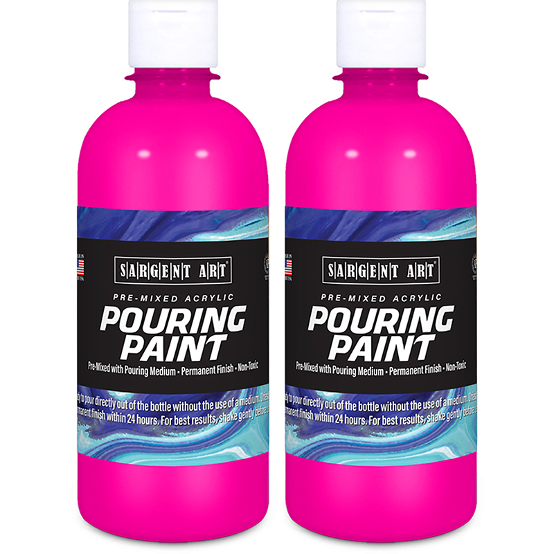 Acrylic Pouring Paint, 16 oz, Magenta, Pack of 2