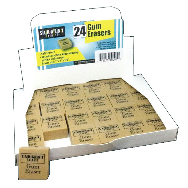 Gum Erasers, Pack of 24