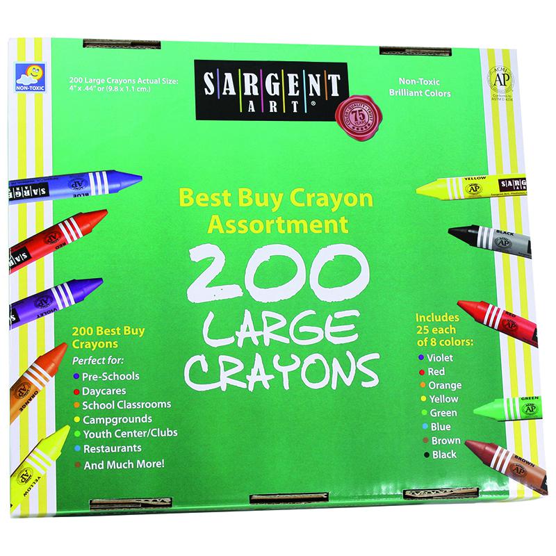 SARGENT ART LARGE CRAYONS 200 LARGE SIZE