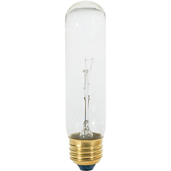 25 Watt T10 Incandescent; Clear; 2000 Average rated hours; 200 Lumens; Medium base; 120 Volt; Carded