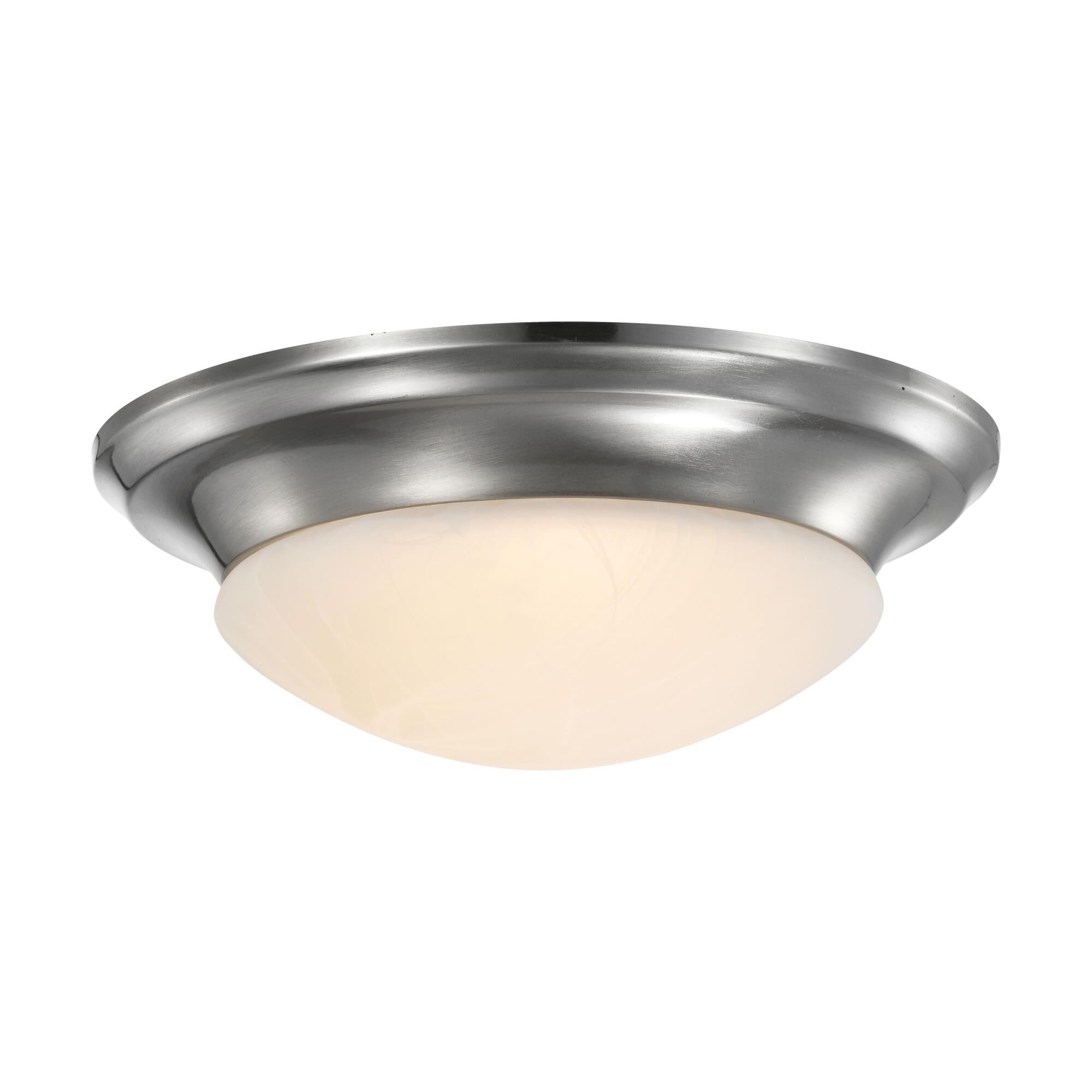 19 Watt; 11 inch; LED Twist & Lock Flush Mount Fixture; Dimmable; Brushed Nickel; Frosted Glass