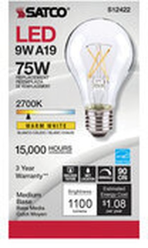 S12422 10.5W LED A19 BULB