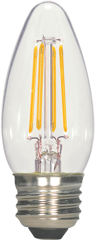 4.5 Watt C11 LED; Clear; Medium base; 2700K; 470 Lumens; 120 Volt; Carded