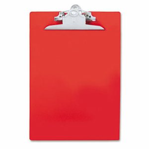 Recycled Plastic Clipboards, 1" Clip Cap, 8 1/2 x 12 Sheets, Red
