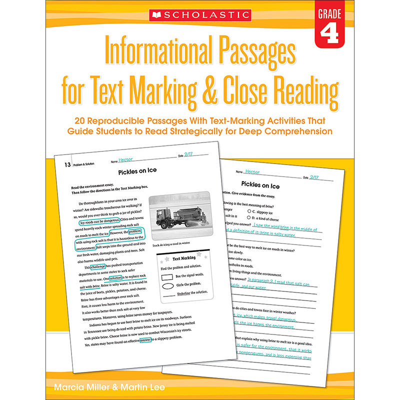 Informational Passages for Text Marking & Close Reading: Grade 4