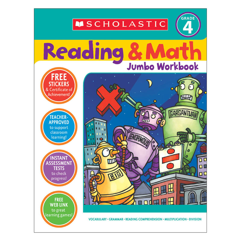 Reading & Math Jumbo Workbook: Grade 4