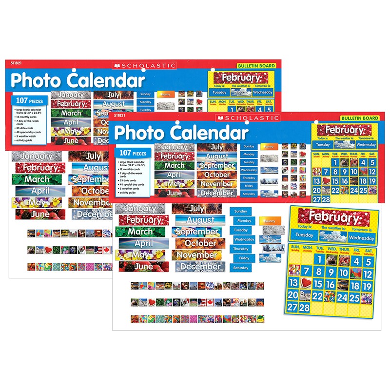 Photo Calendar Bulletin Board, 2 Sets