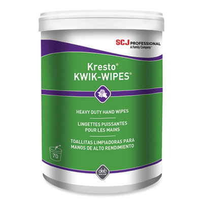 Kresto KWIK-WIPES, Cloth, 1-Ply, 7.9 x 5.7, Citrus, White, 70/Pack, 6 Packs/Carton