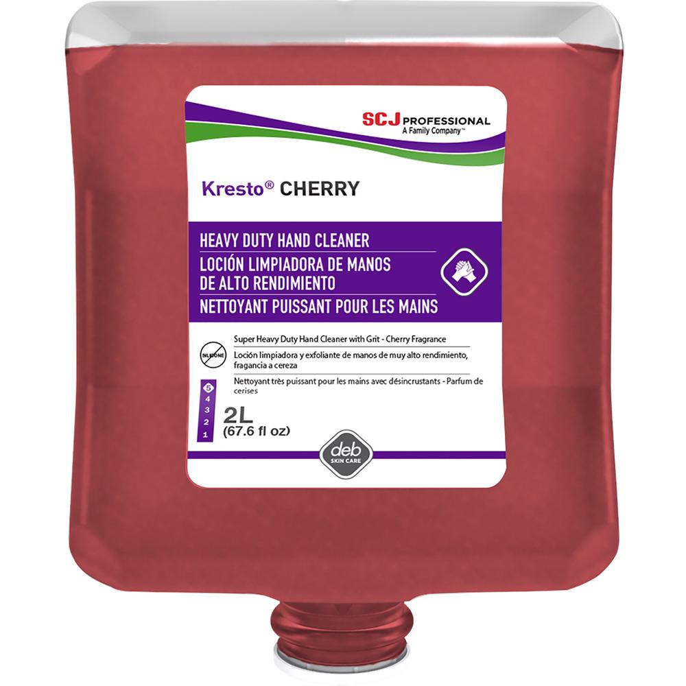 SC Johnson Kresto Cherry Hand Cleaner - Cherry Scent - 67.6 fl oz (2 L) - Soil Remover, Oil Remover, Grease Remover, Carbon Remo
