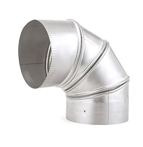 6" Heatfab 304-Alloy Stainless Steel 90-Degree Adjustable Sectioned Elbow - 4615SS